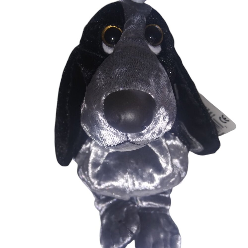 Applause Hush Puppies Black and Silver Special Edition Velvet Beanbag Plush